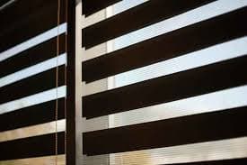 Modern living room with MJ Decor blinds